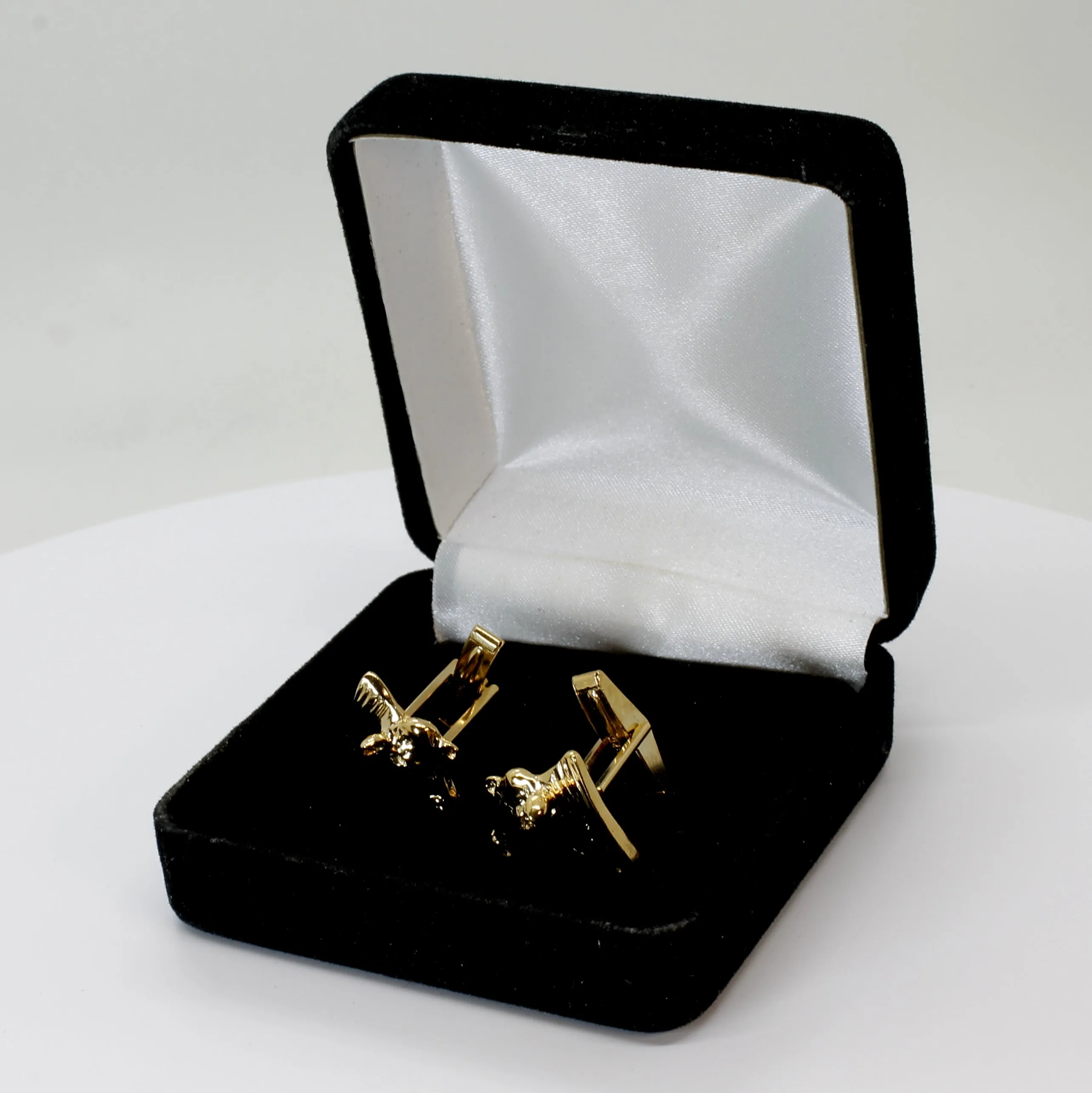Gold Bull Cuff Links for him with 14kt Gold Vermeil Heads of Angus Bulls