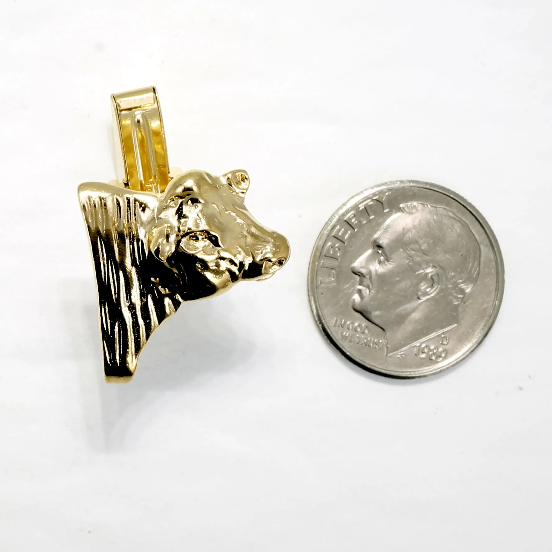 Gold Bull Cuff Links for him with 14kt Gold Vermeil Heads of Angus Bulls