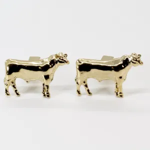 Gold Bull Cuff Links for him with 14kt Gold Vermeil Prize Angus Bulls
