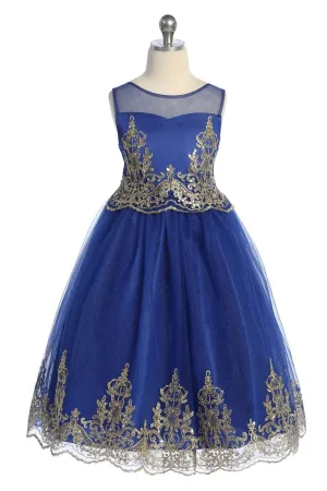 Gold Cording Embroidery Dress