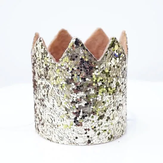Gold Glitter Sparkles Blue 2nd Birthday Boy Hat Party Crown Toddler 2 Birthday Decor