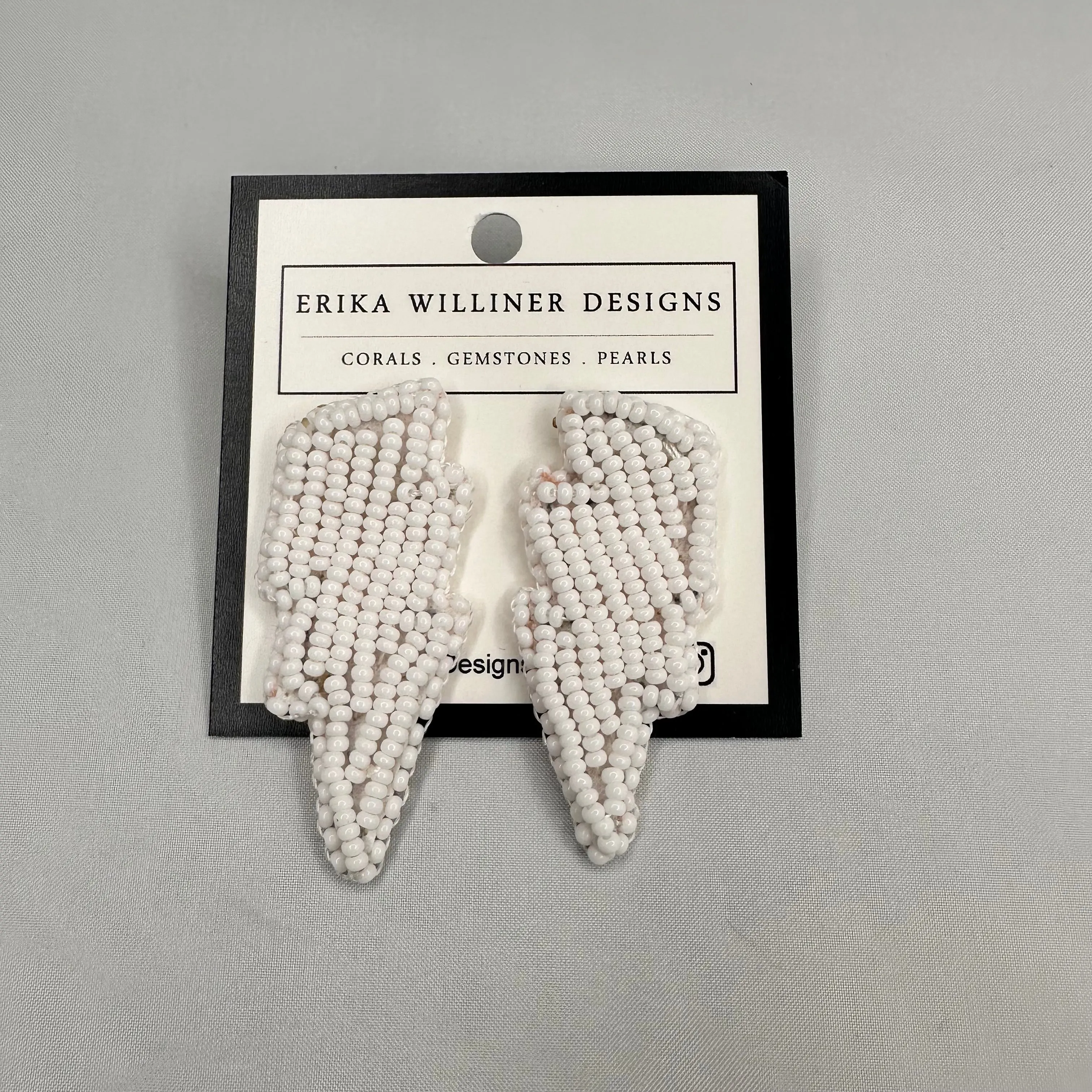 Hand Beaded Lightning Bolt Earrings | Erika Williner Designs