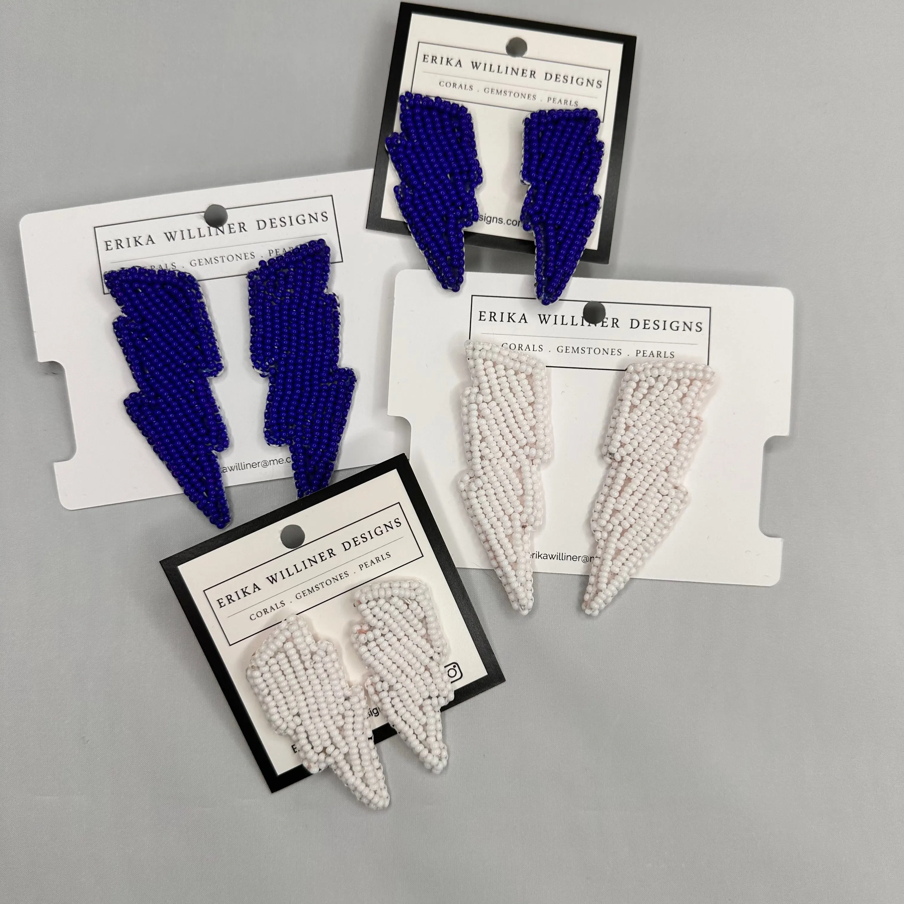 Hand Beaded Lightning Bolt Earrings | Erika Williner Designs