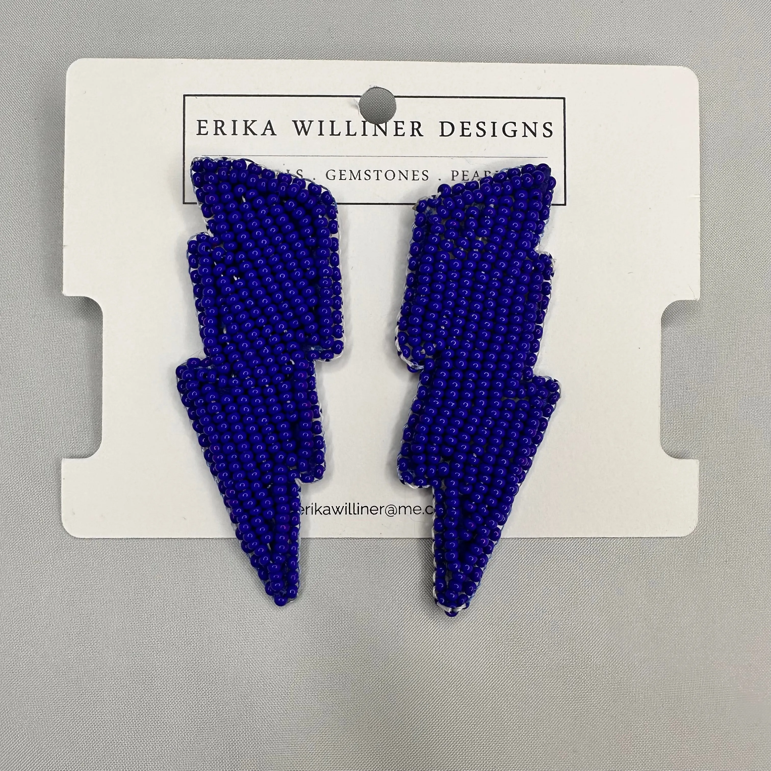 Hand Beaded Lightning Bolt Earrings | Erika Williner Designs