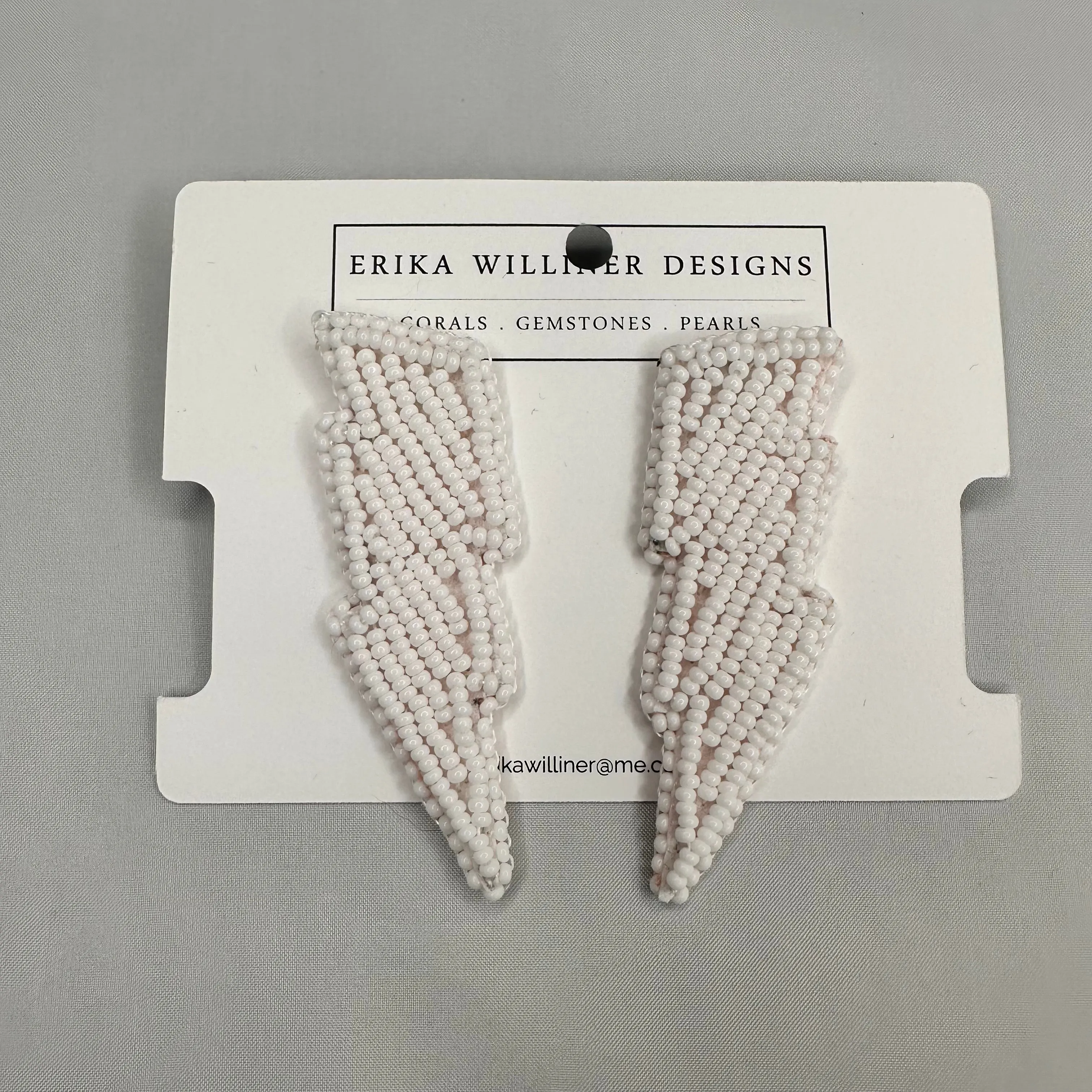Hand Beaded Lightning Bolt Earrings | Erika Williner Designs