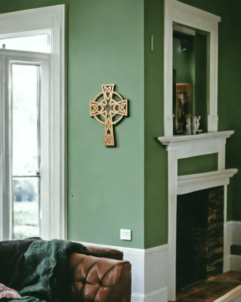 Hand Carved Wooden Celtic Cross