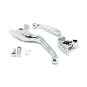 Handlebar lever kit, 2 slot wide blade. Chrome 2018-2024 SOFTAIL