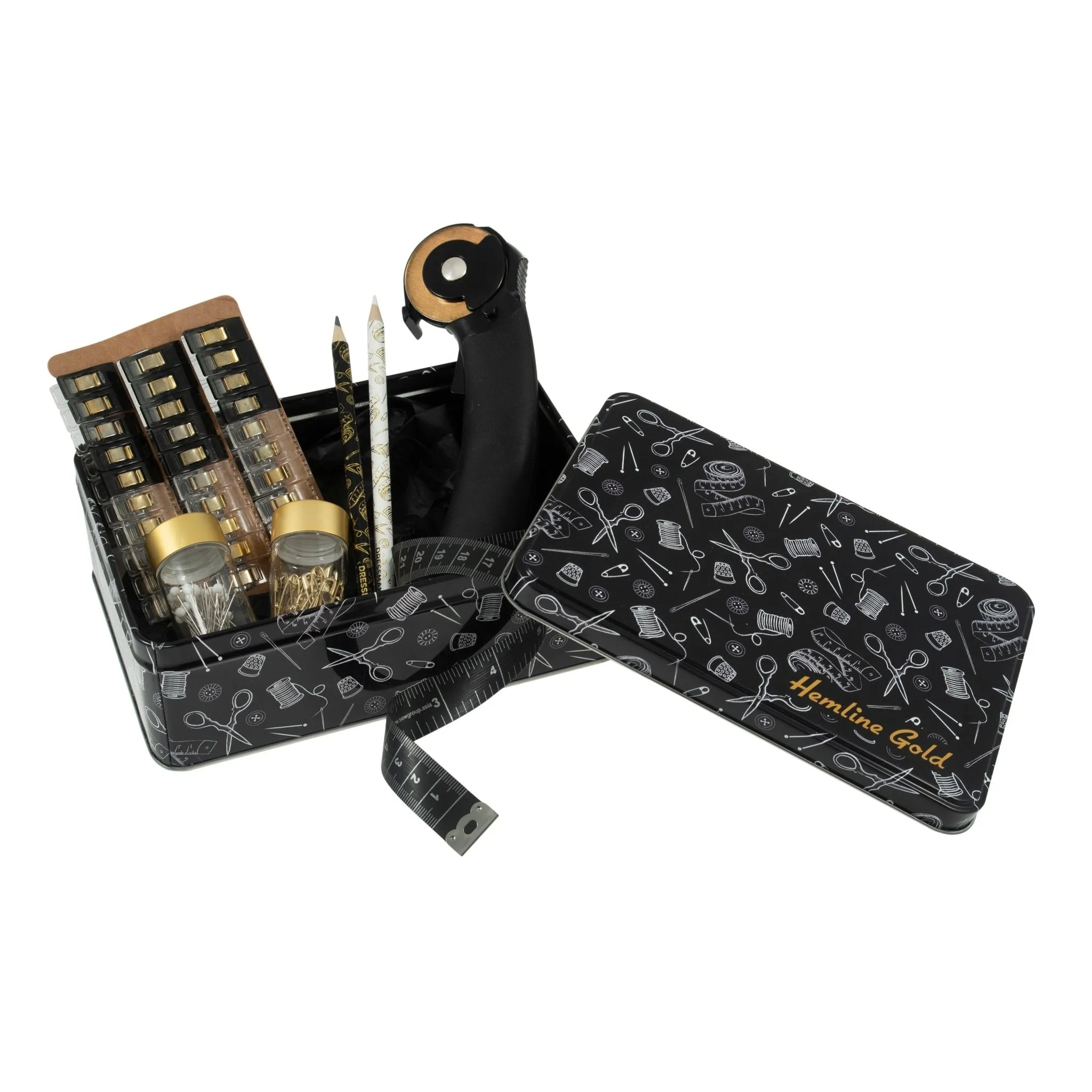 Hemline Gold | Large Sewing Accessories Tin
