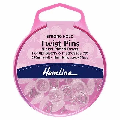 Hemline Sewing Pins - Nickel Twist - 13mm Long (30 pack)
