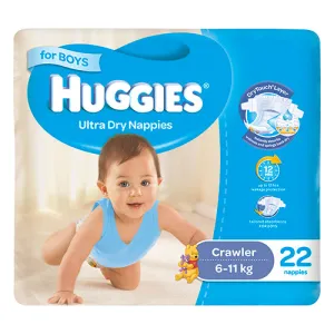 Huggies Ultra Dry Crawler Boy 22s