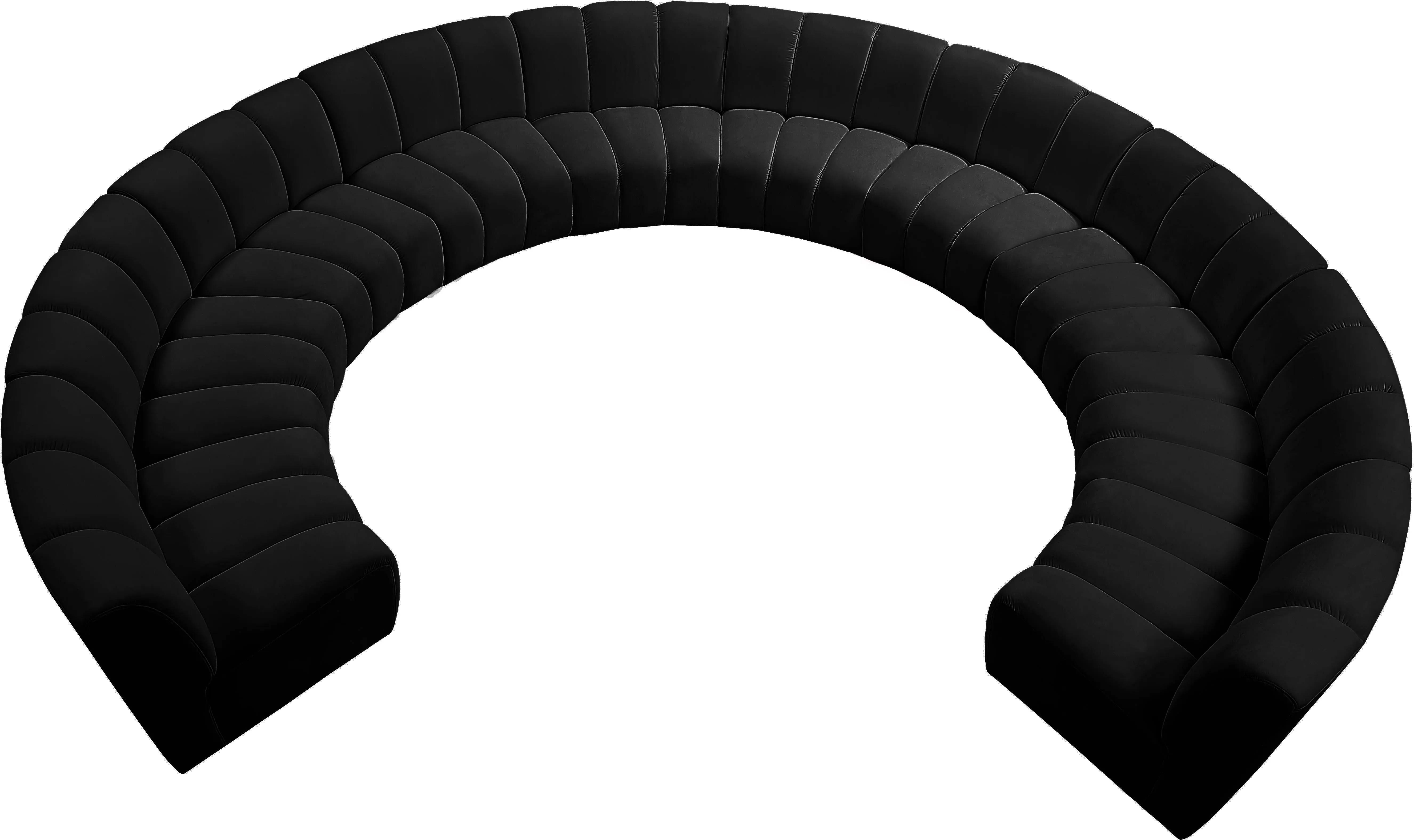 Infinity Black Velvet 10pc. Modular Sectional