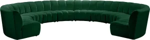 Infinity Green Velvet 10pc. Modular Sectional