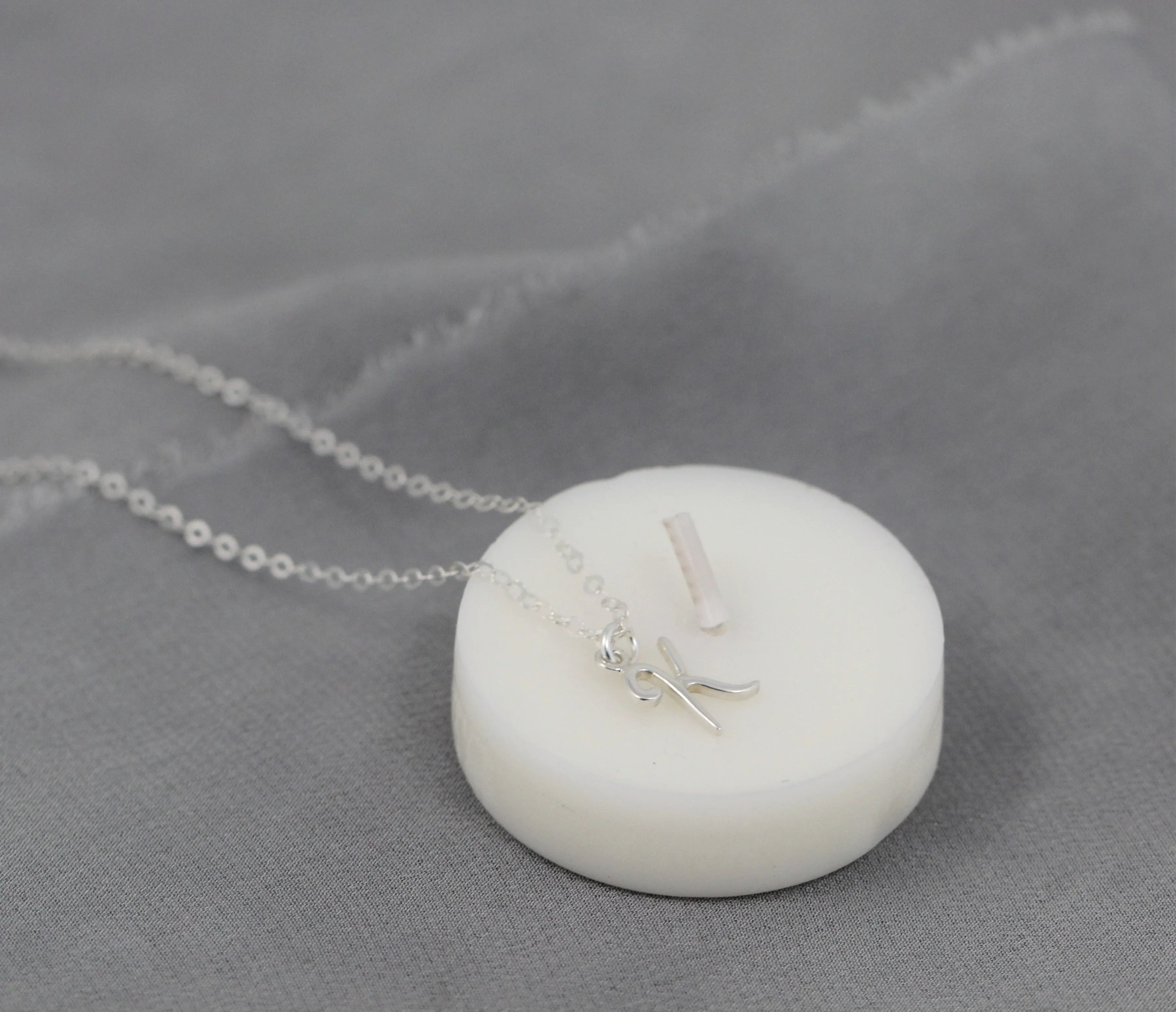 Initial Birthstone Necklace for Mom, Personalized Jewelry Gift in Sterling Silver