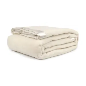 Jason Bedding AUSTRALIAN WOOL BLANKET W/SATIN TRIM EDGE 500gsm - Natural