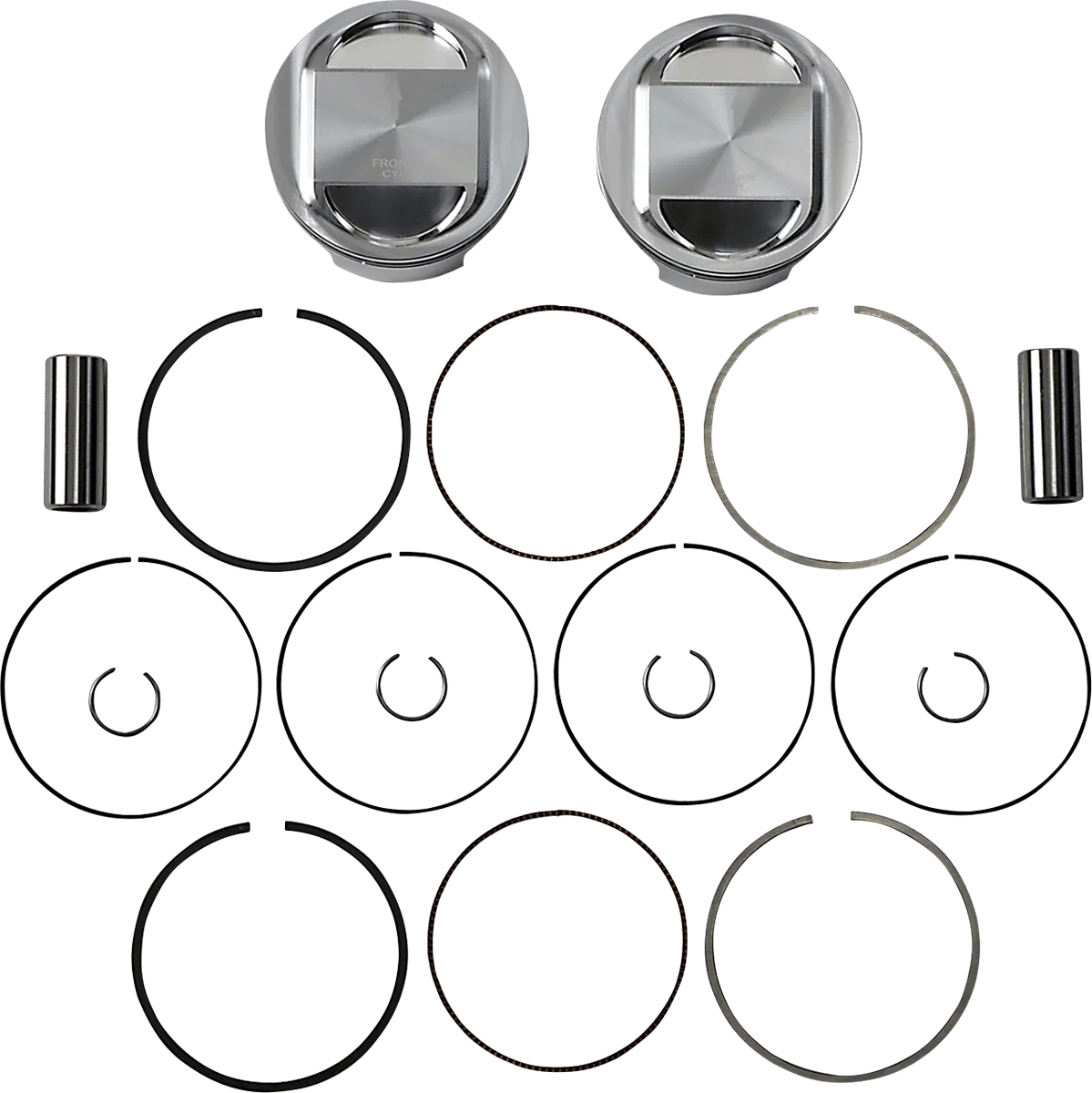J.E. Pistons 324716 Piston Kit (1545cc., 3.875in. Bore) - Standard, 10.5:1 Compression