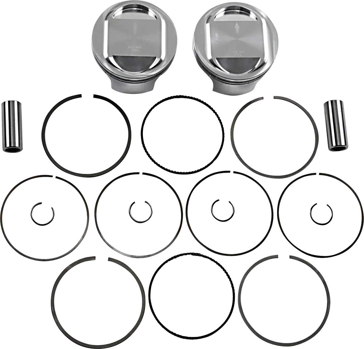 J.E. Pistons 324722 Piston Kit (1595cc., 3.937in. Bore) - Standard, 10.5:1 Compression