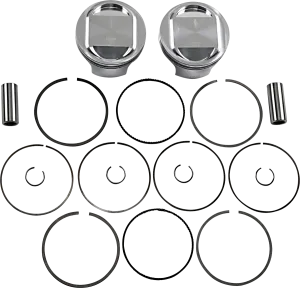 J.E. Pistons 324722 Piston Kit (1595cc., 3.937in. Bore) - Standard, 10.5:1 Compression