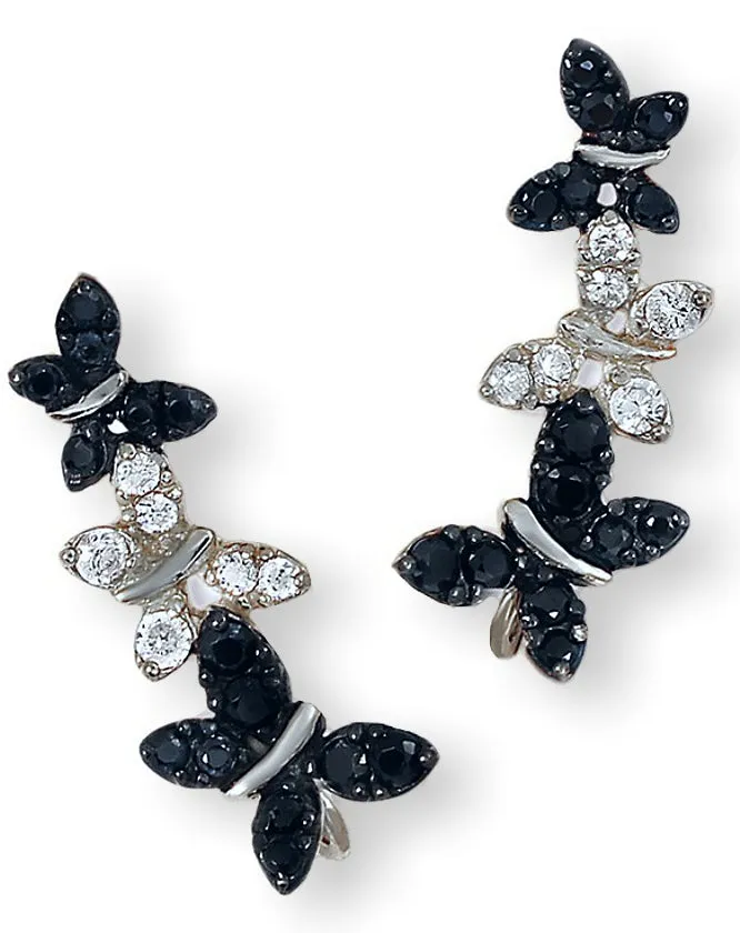 Jose Jay's Sparkling Butterflies Ear Climber Earrings