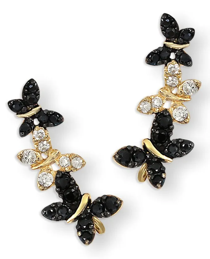 Jose Jay's Sparkling Butterflies Ear Climber Earrings