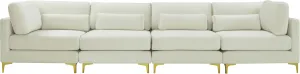 Julia Cream Velvet Modular Sofa (4 Boxes)