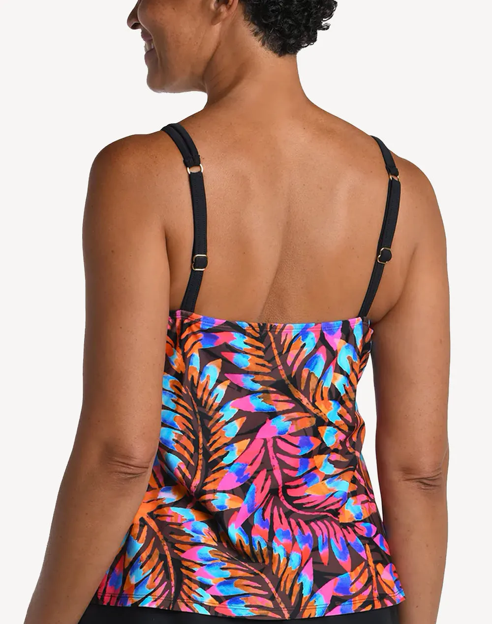 Jungle Palm High Neck Tankini Top