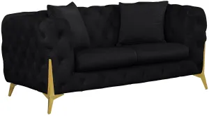 Kingdom Black Velvet Loveseat