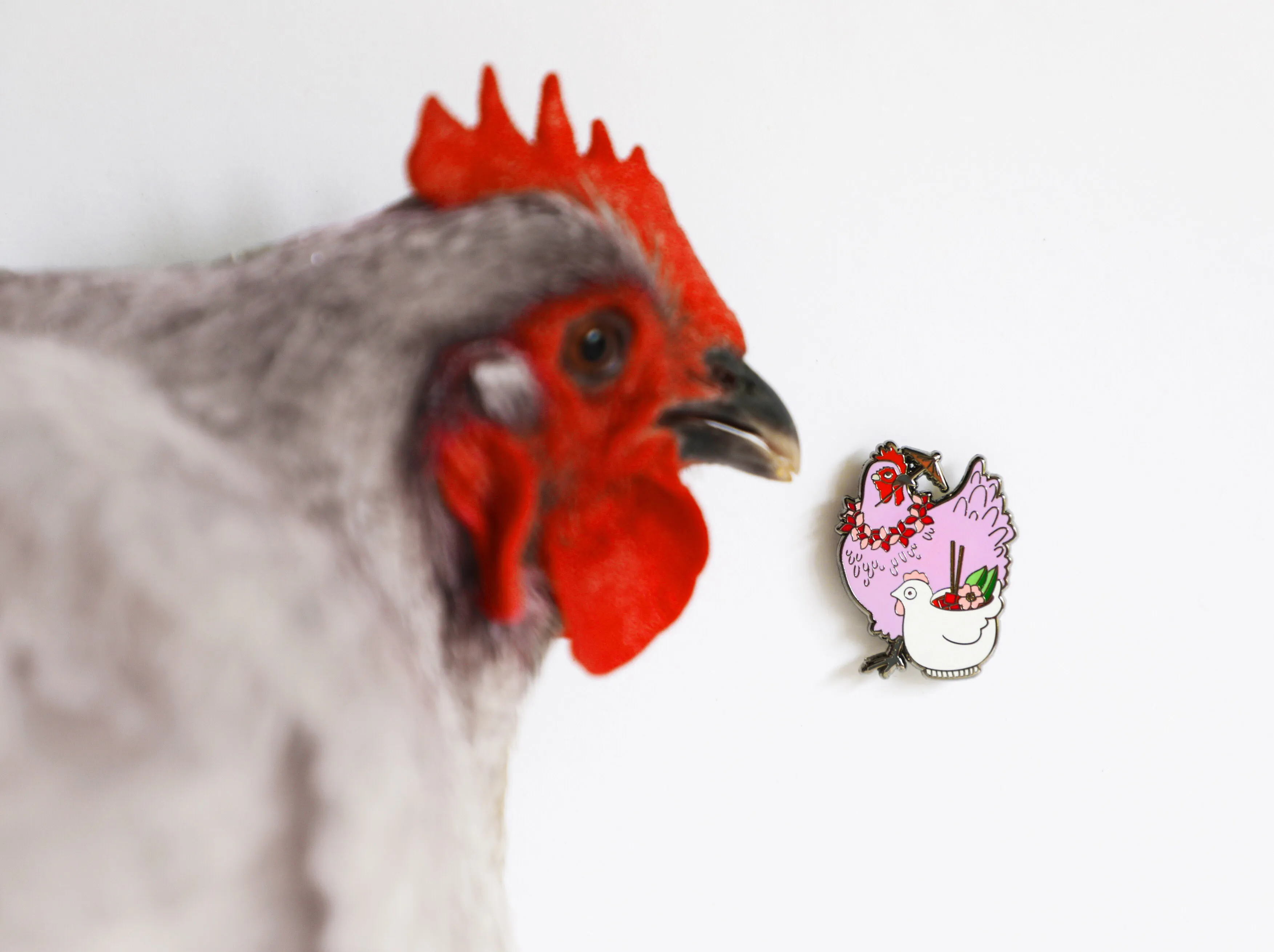 Lavender Orp Tropical Chicken Pin