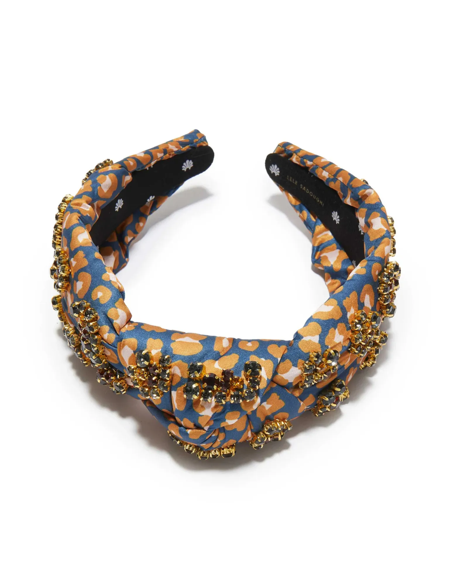 Lele Sadoughi Leopard Knotted Crystal Headband