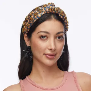 Lele Sadoughi Leopard Knotted Crystal Headband