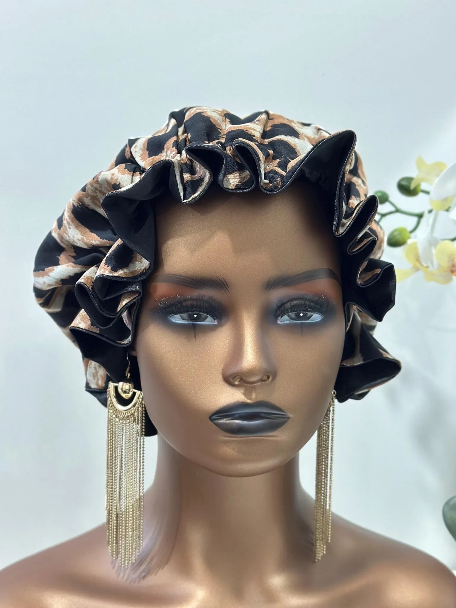 Leopard Satin Bonnet