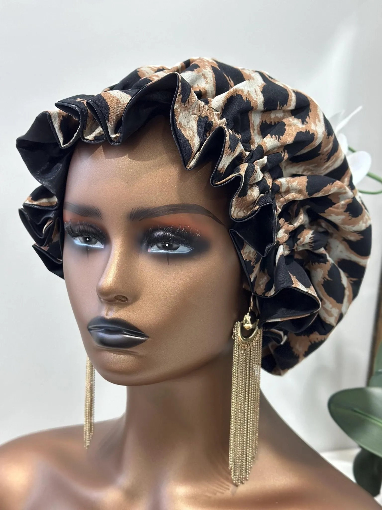 Leopard Satin Bonnet