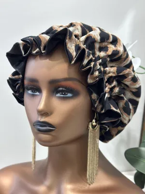 Leopard Satin Bonnet