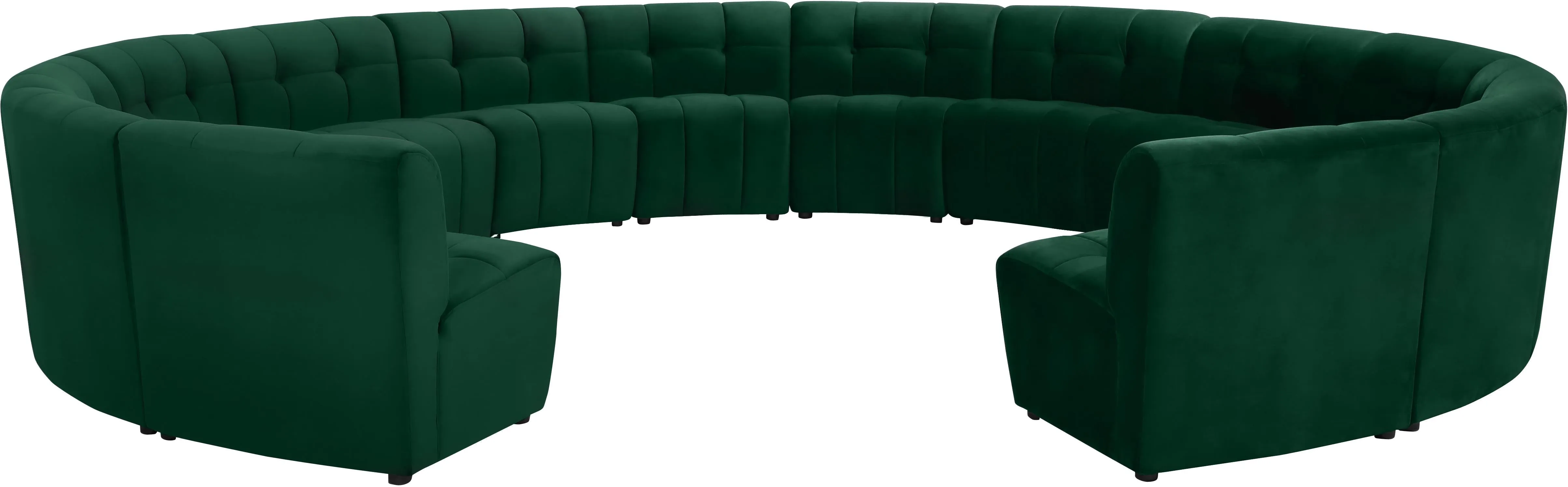 Limitless Green Velvet 14pc. Modular Sectional