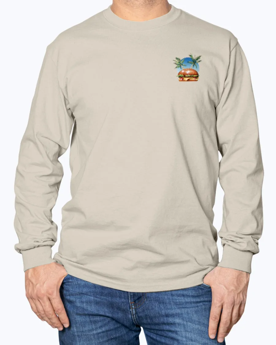 Long Sleeve Lower Latitudes Grill Chill Thrill Cheeseburger & Beer T-shirt
