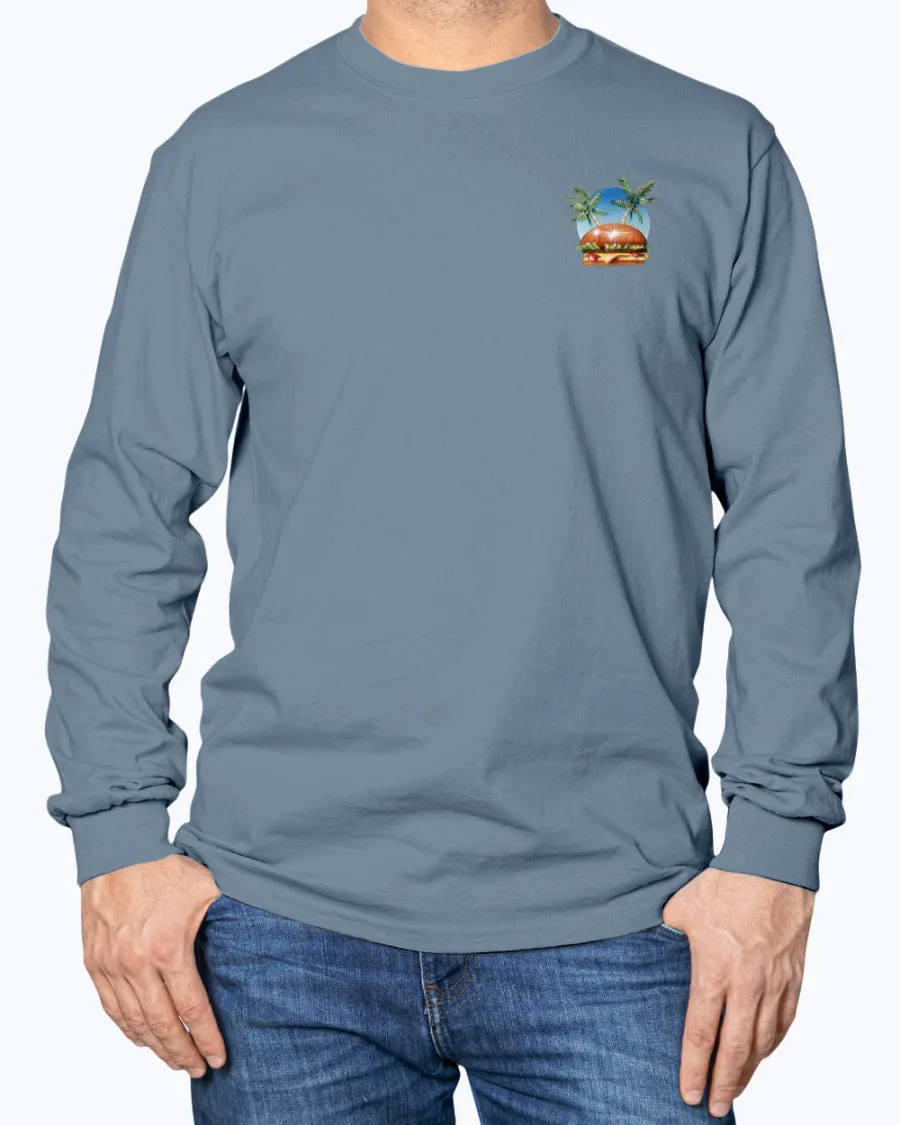 Long Sleeve Lower Latitudes Grill Chill Thrill Cheeseburger & Beer T-shirt