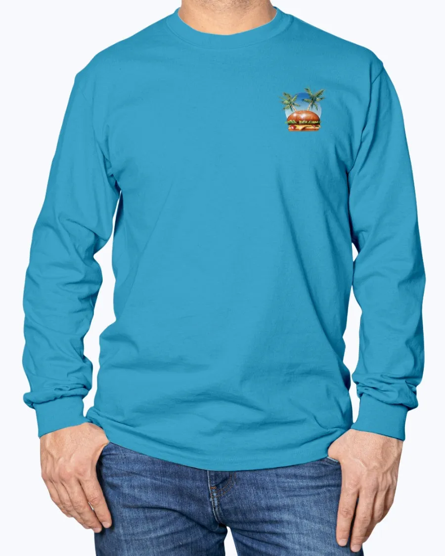 Long Sleeve Lower Latitudes Grill Chill Thrill Cheeseburger & Beer T-shirt