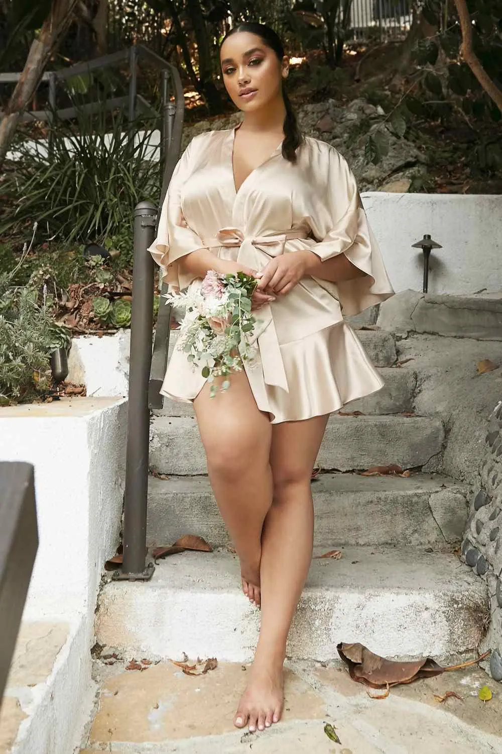 Luxury Soft Satin Kimono Robe by Cinderella Divine