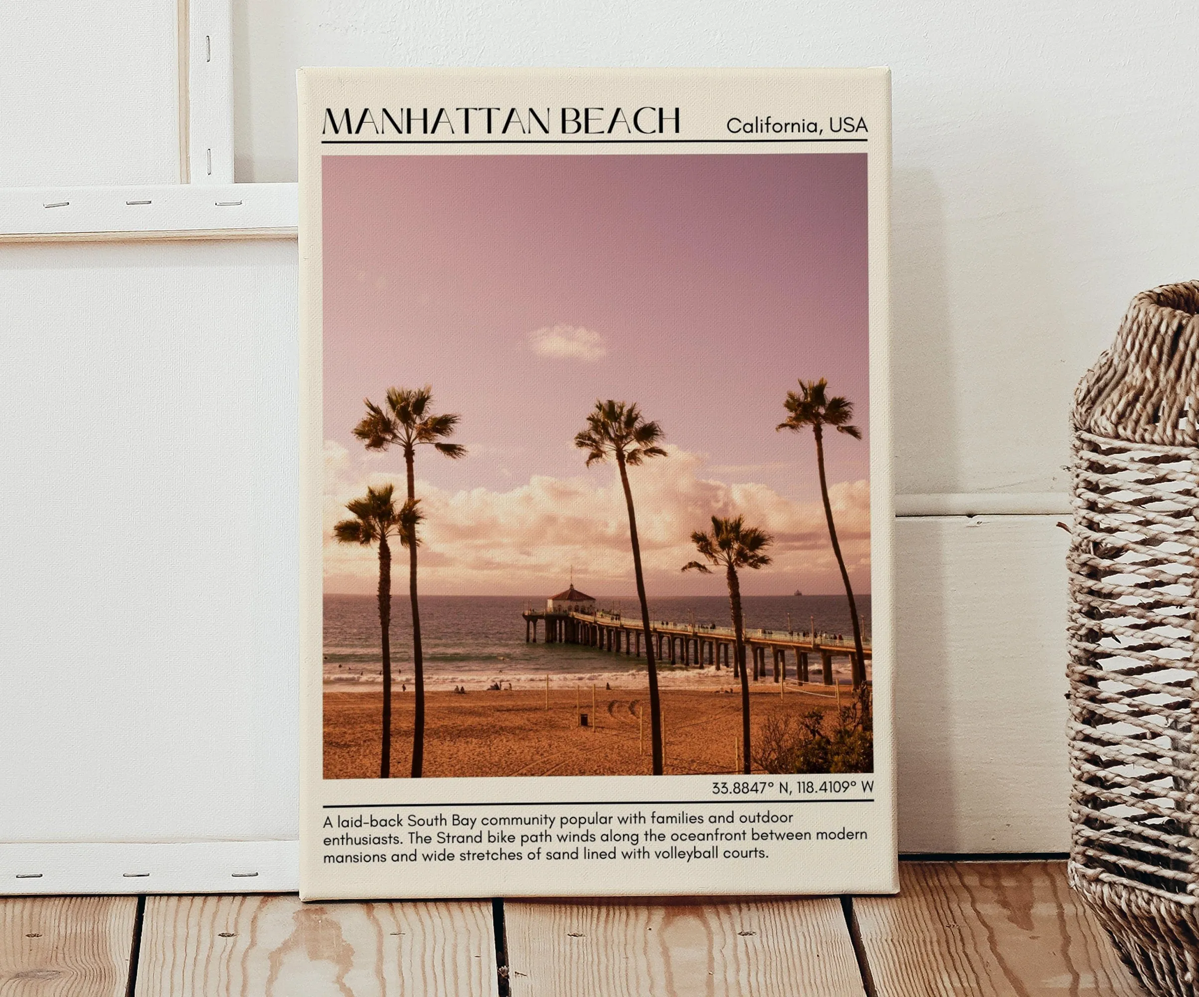 Manhattan Beach Wall Art Canvas, USA