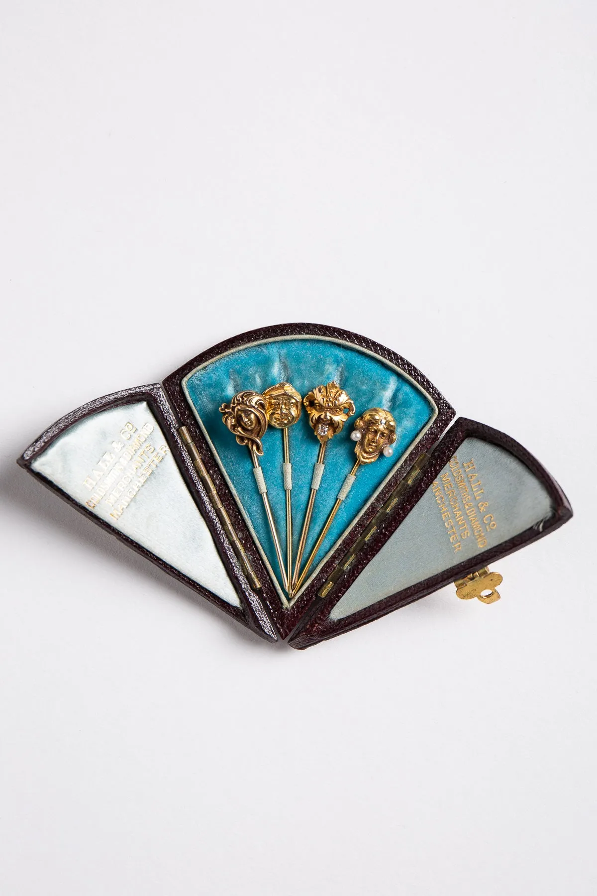 MAXFIELD PRIVATE COLLECTION | VINTAGE ART NOUVEAU DIAMOND PINS, SET OF 4