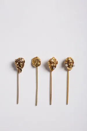MAXFIELD PRIVATE COLLECTION | VINTAGE ART NOUVEAU DIAMOND PINS, SET OF 4