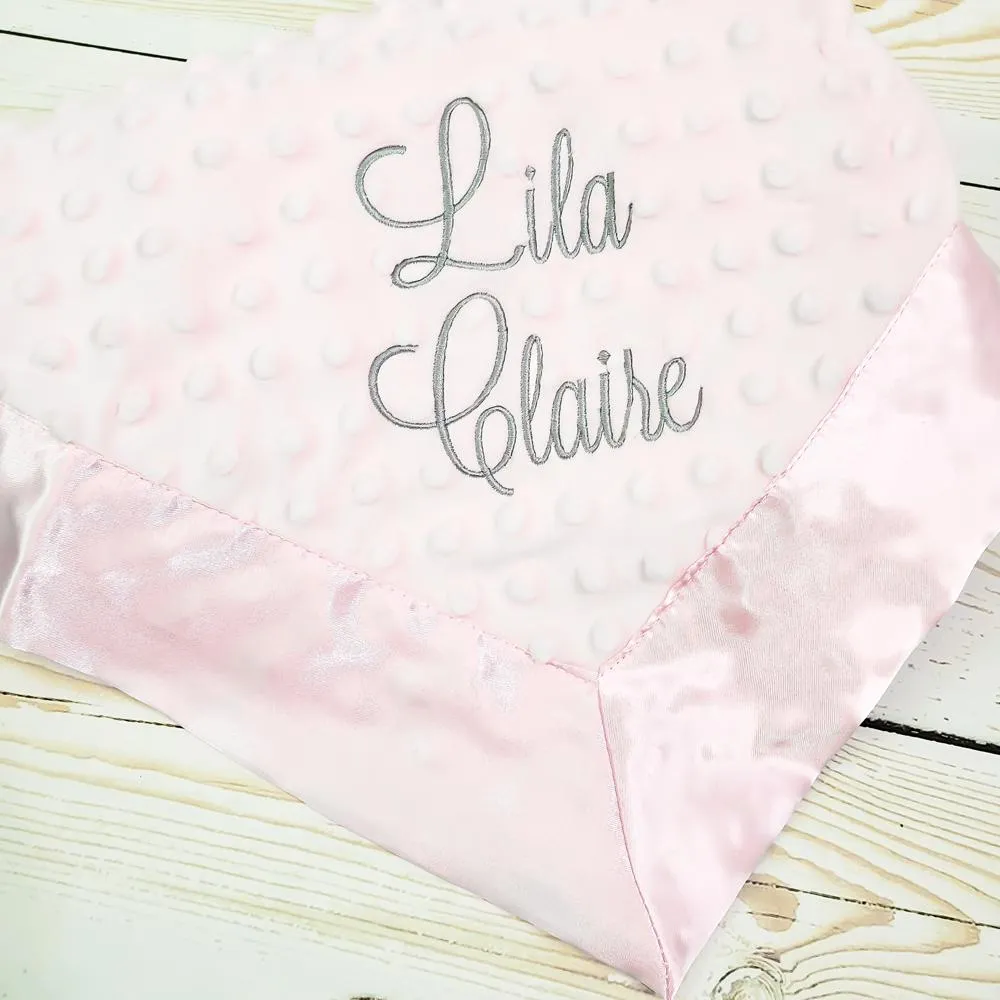 Minky Satin Baby Blanket - 4 Colors