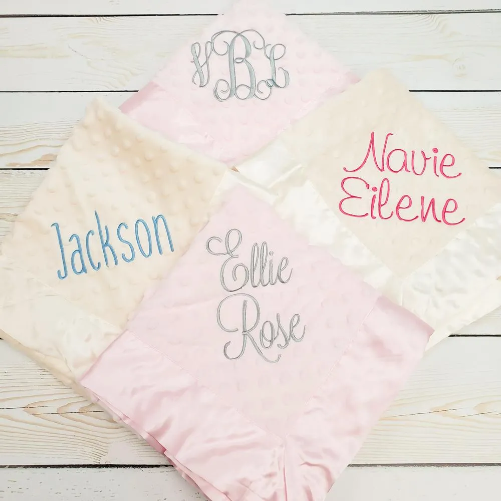 Minky Satin Baby Blanket - 4 Colors