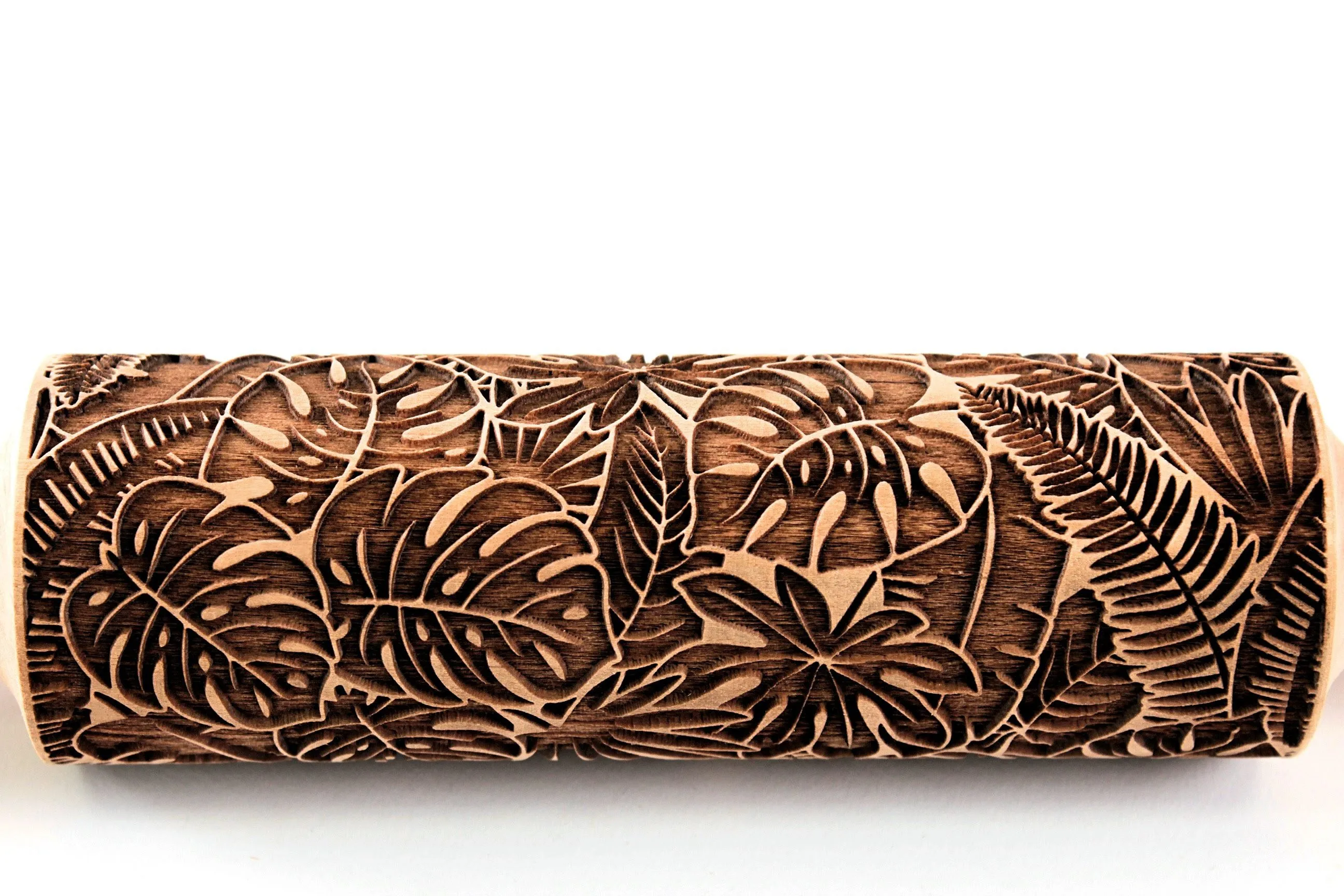 Monstera Embossed Rolling Pin, Jungle Leaves Tropical Christmas Gift,Clay Stamp, Baking Gift