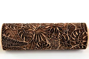 Monstera Embossed Rolling Pin, Jungle Leaves Tropical Christmas Gift,Clay Stamp, Baking Gift