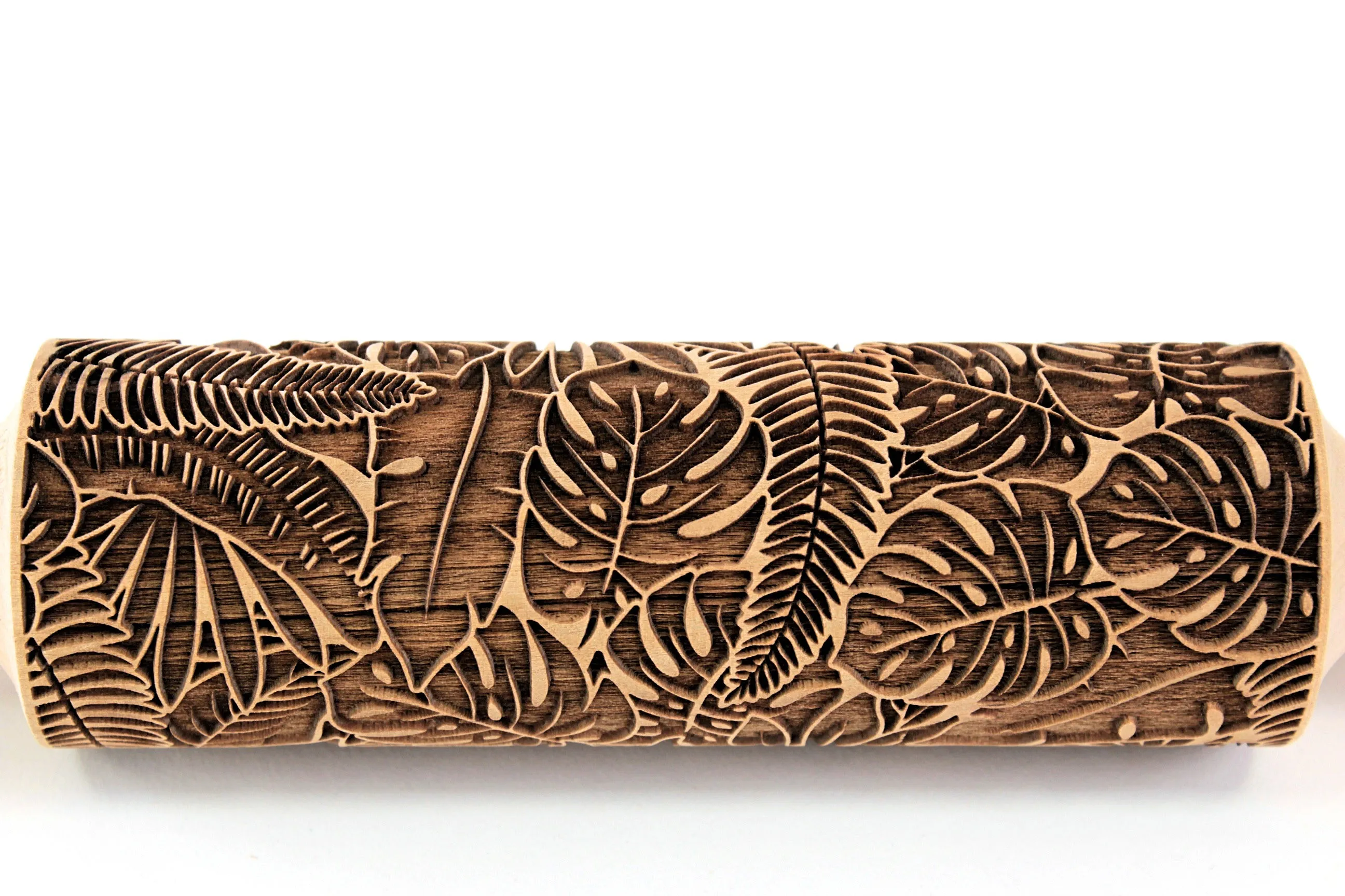 Monstera Embossed Rolling Pin, Jungle Leaves Tropical Christmas Gift,Clay Stamp, Baking Gift