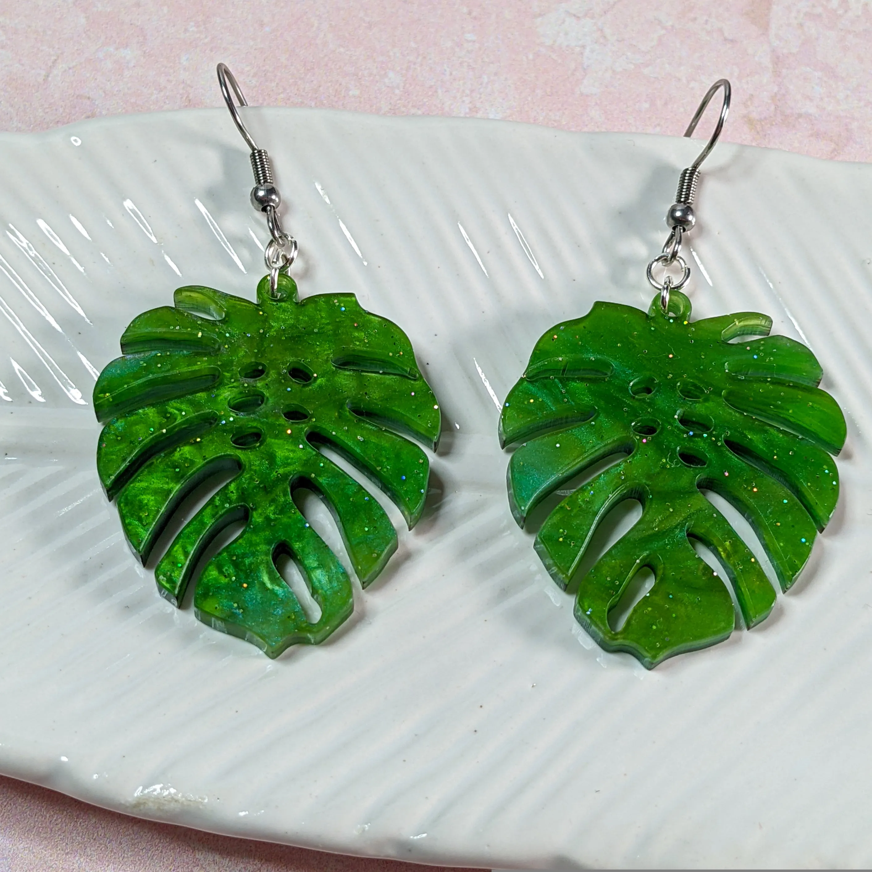 Monstera Leaf Earrings