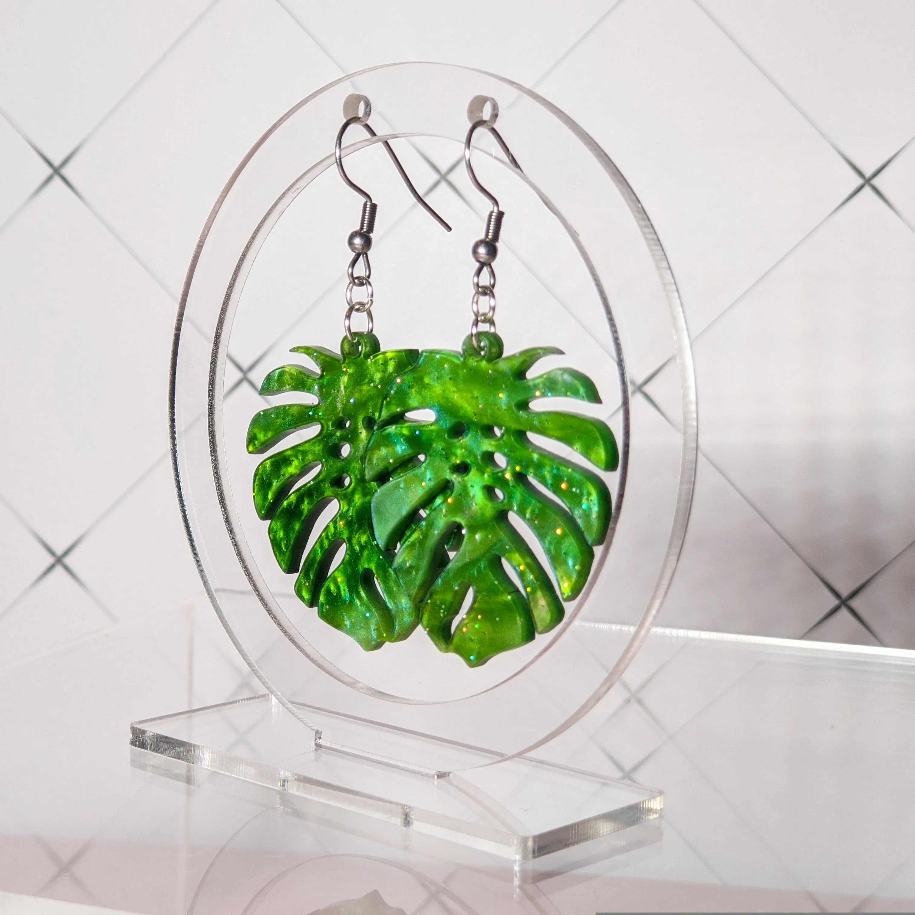 Monstera Leaf Earrings