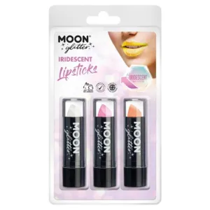 Moon Glitter Iridescent Glitter Lipstick, White, Pink, Orange