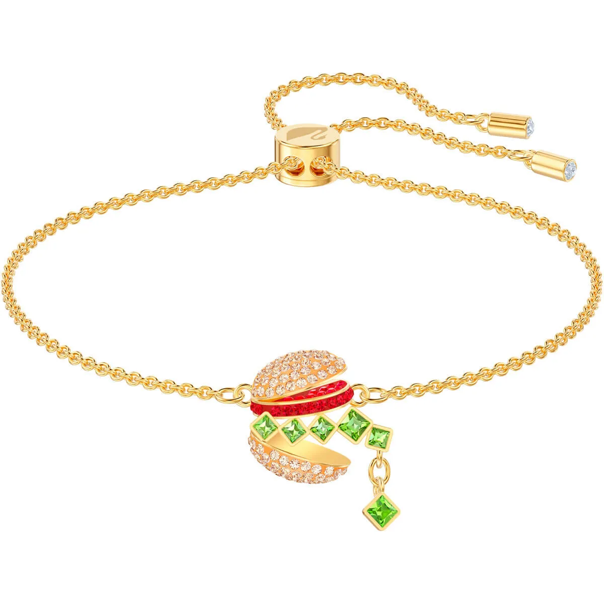 Nicest Burger and Chips Multi-Colored Gold Plating Necklace Bracelet Set