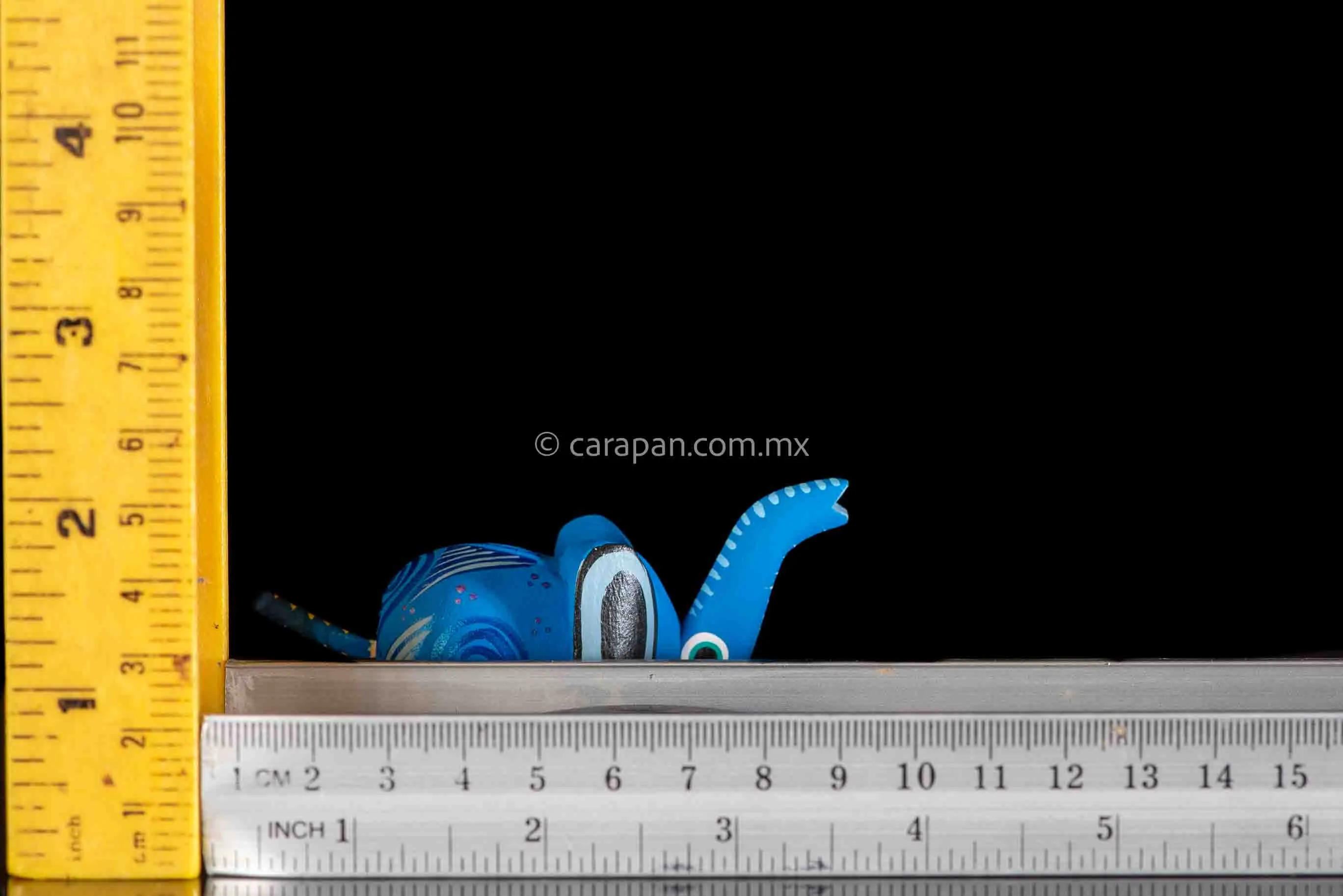 Oaxacan Alebrije Blue Elephant Wood Carving